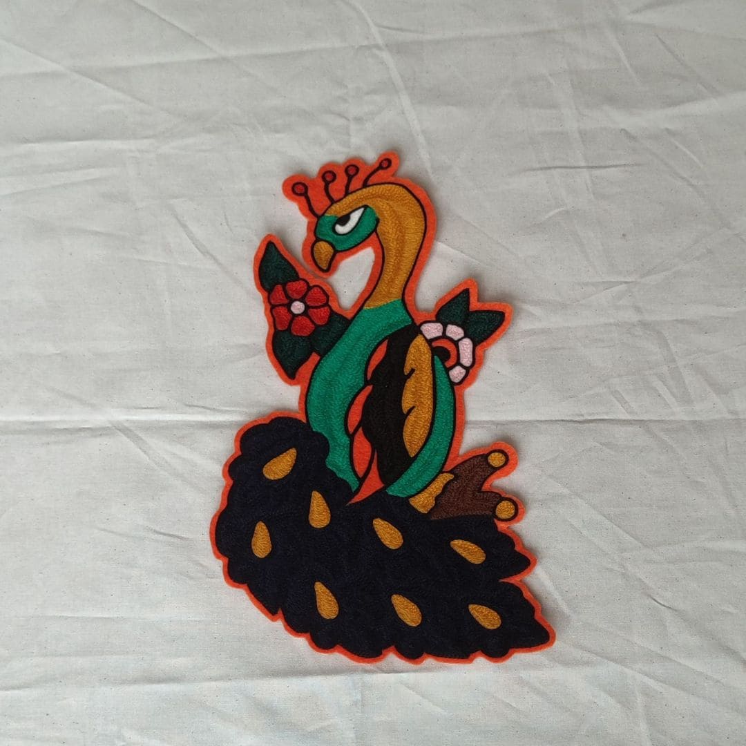 Patch paon brodé