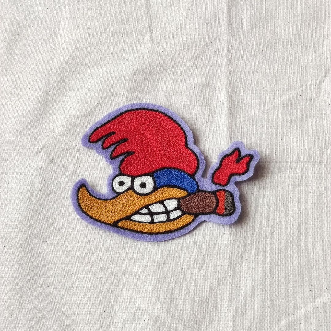 Patch oiseau cartoon cigare brodé